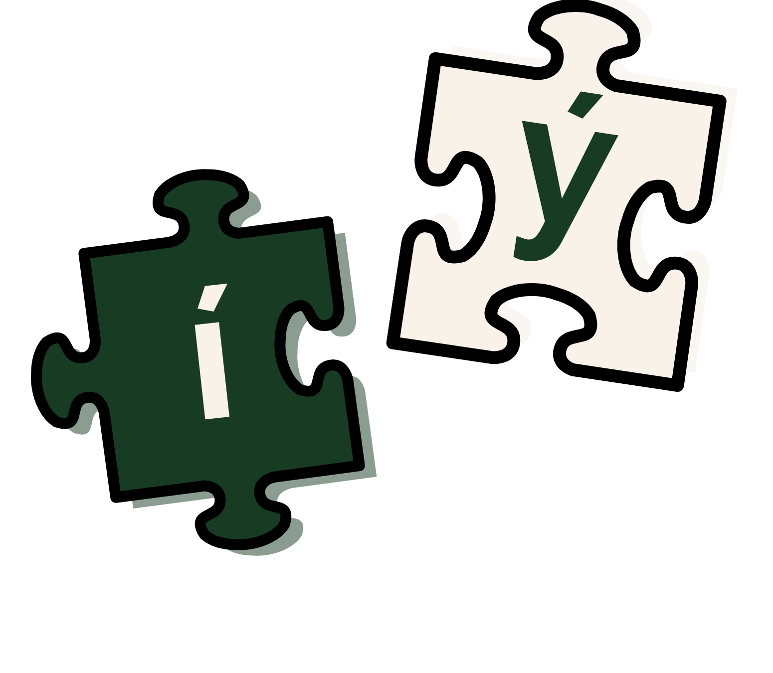 Puzzle dílky s písmeny i a ý